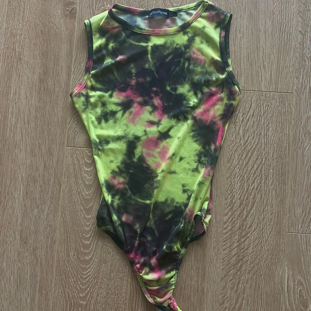 Neon Tie Dye Mesh Bodysuit
